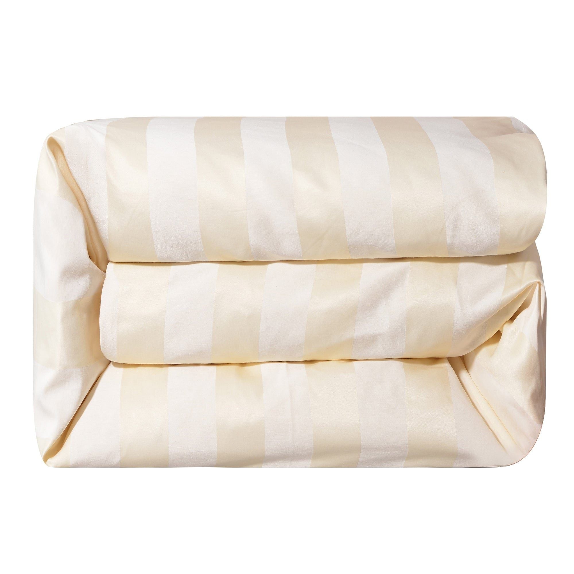 Hollywood - Queen Cabana Stripe Duvet Cover - White / Cream