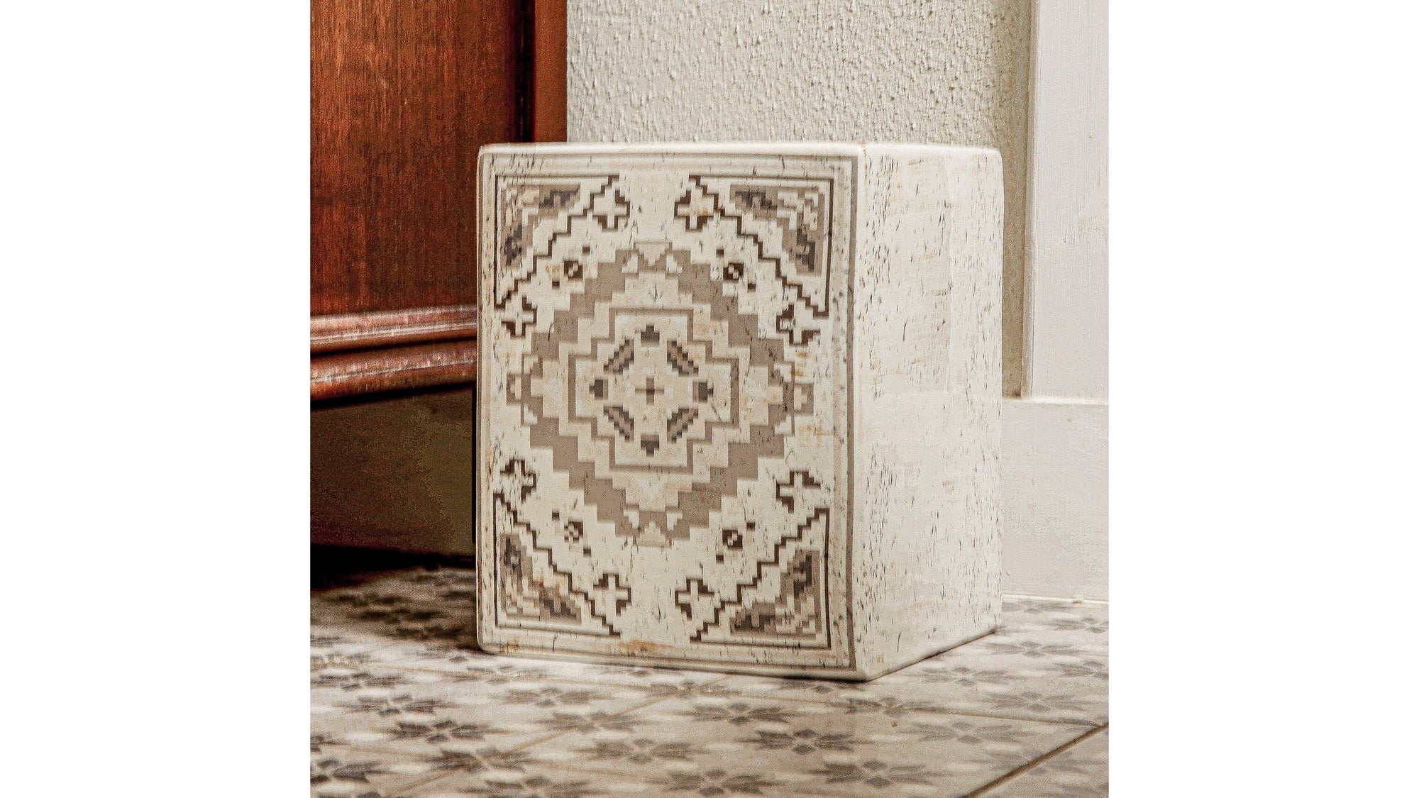 Dakota - Ceramic Wastebasket, 2 Per Carton - Cream