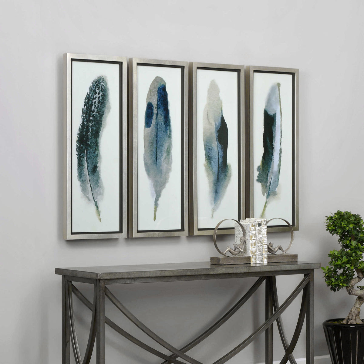 Feathered Beauty - Prints (Set of 4) - Silver