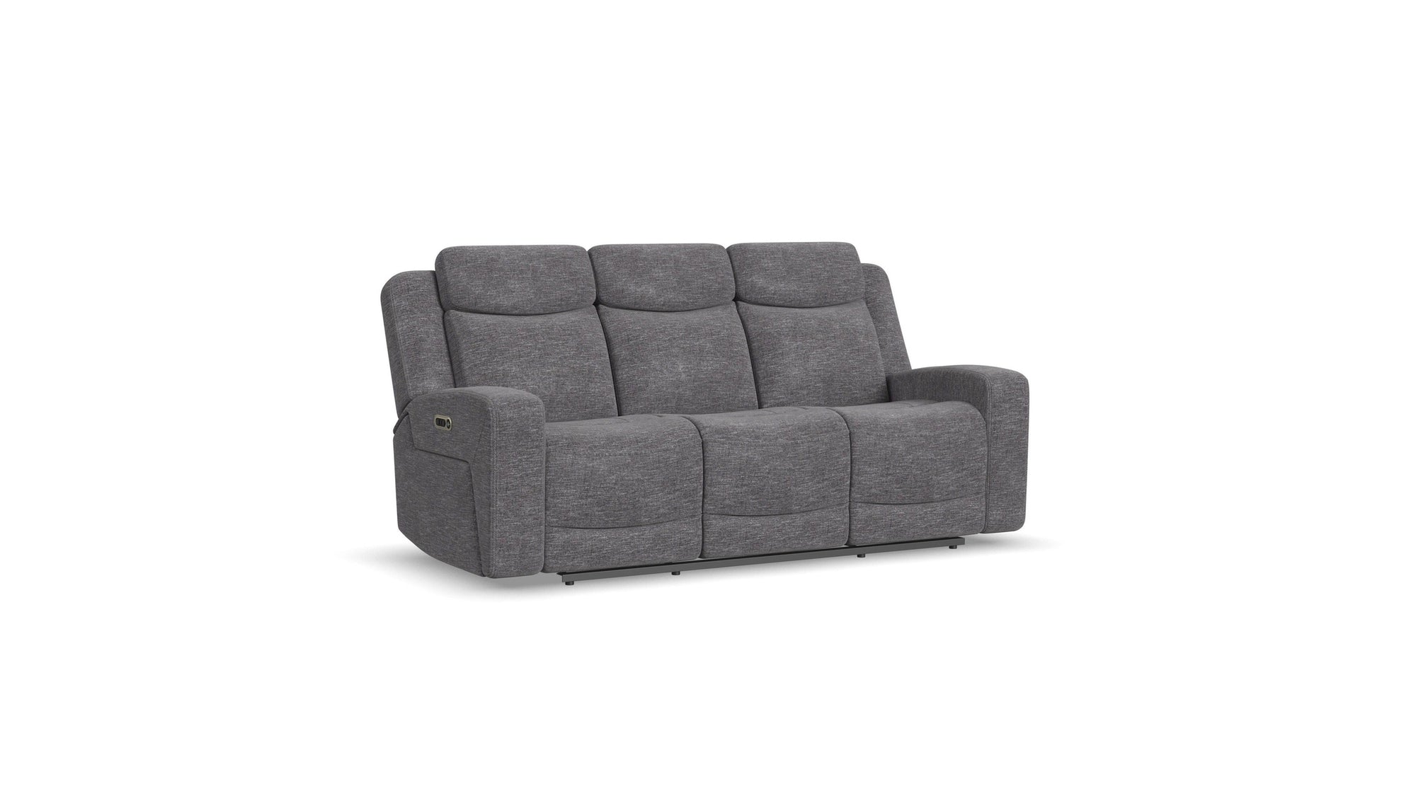 Ridge - Power Reclining Sofa With Power Headrests - Granite