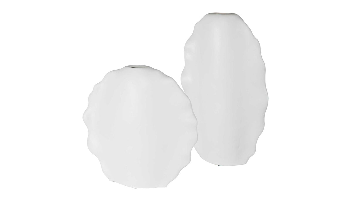 Ruffled Feathers - Modern Vases (Set of 2) - White