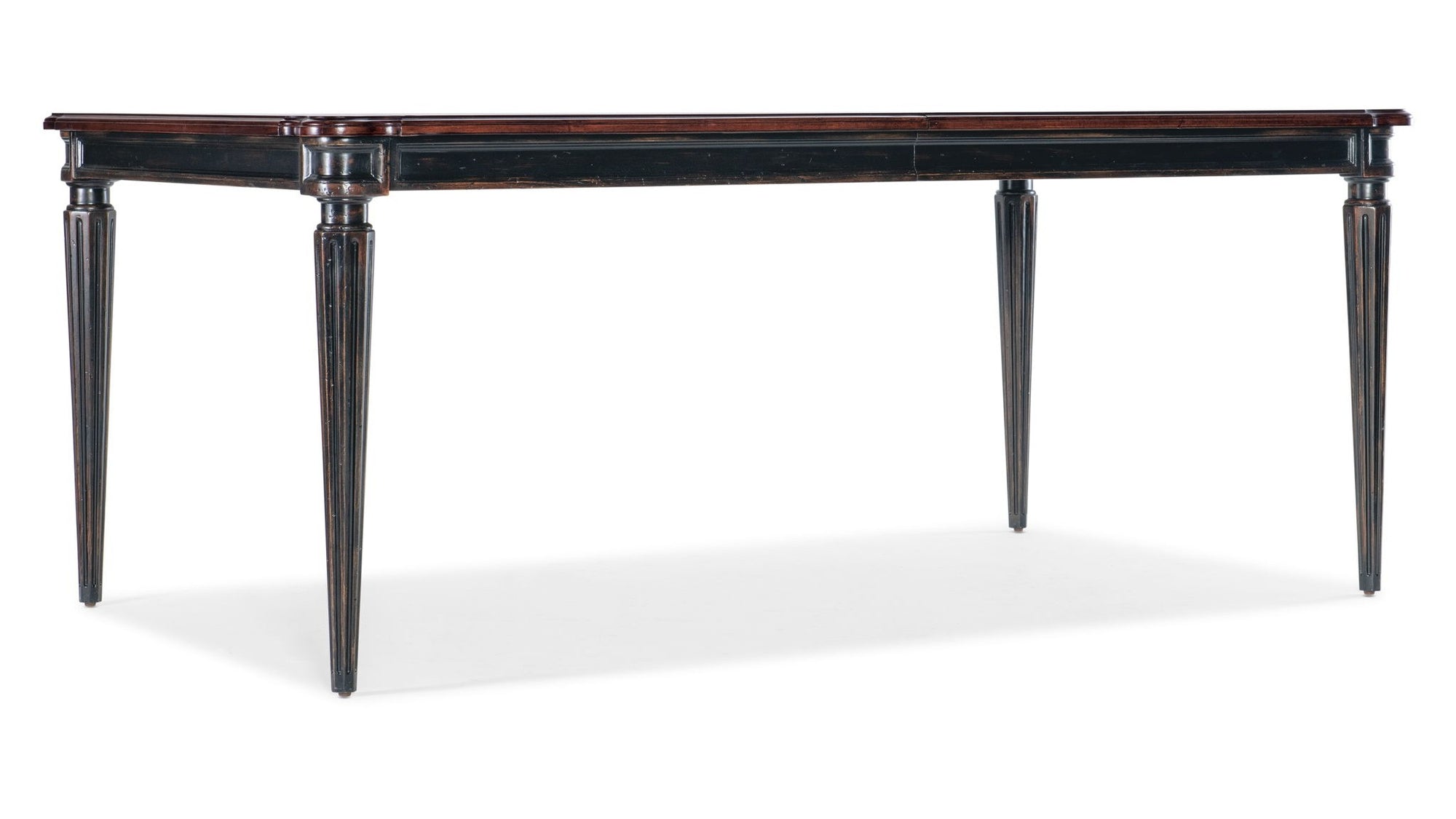 Charleston - Rectangle Leg Dining Table With 2-22" leaves - Dark Brown