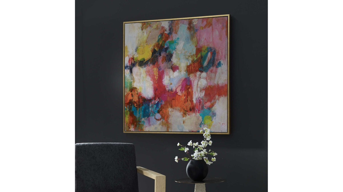 A Colorful Mindset - Framed Abstract Art - Gold