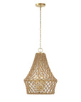 Macrame - 4 Light Rope Pendant - Light Brown