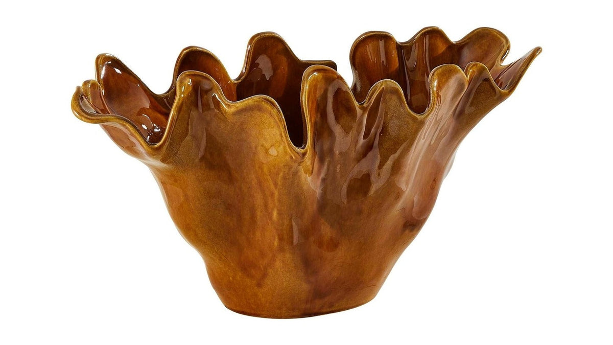 Amber Tide - Indoor-Outdoor Bowl - Brown