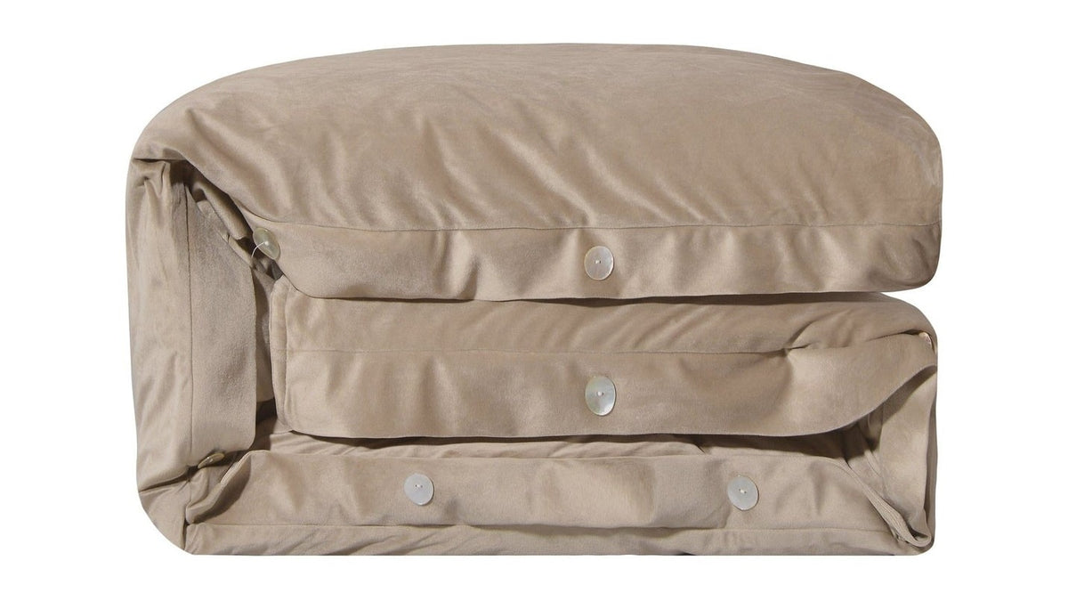 Fairfield - Queen Sand Velvet Duvet Cover - Sand