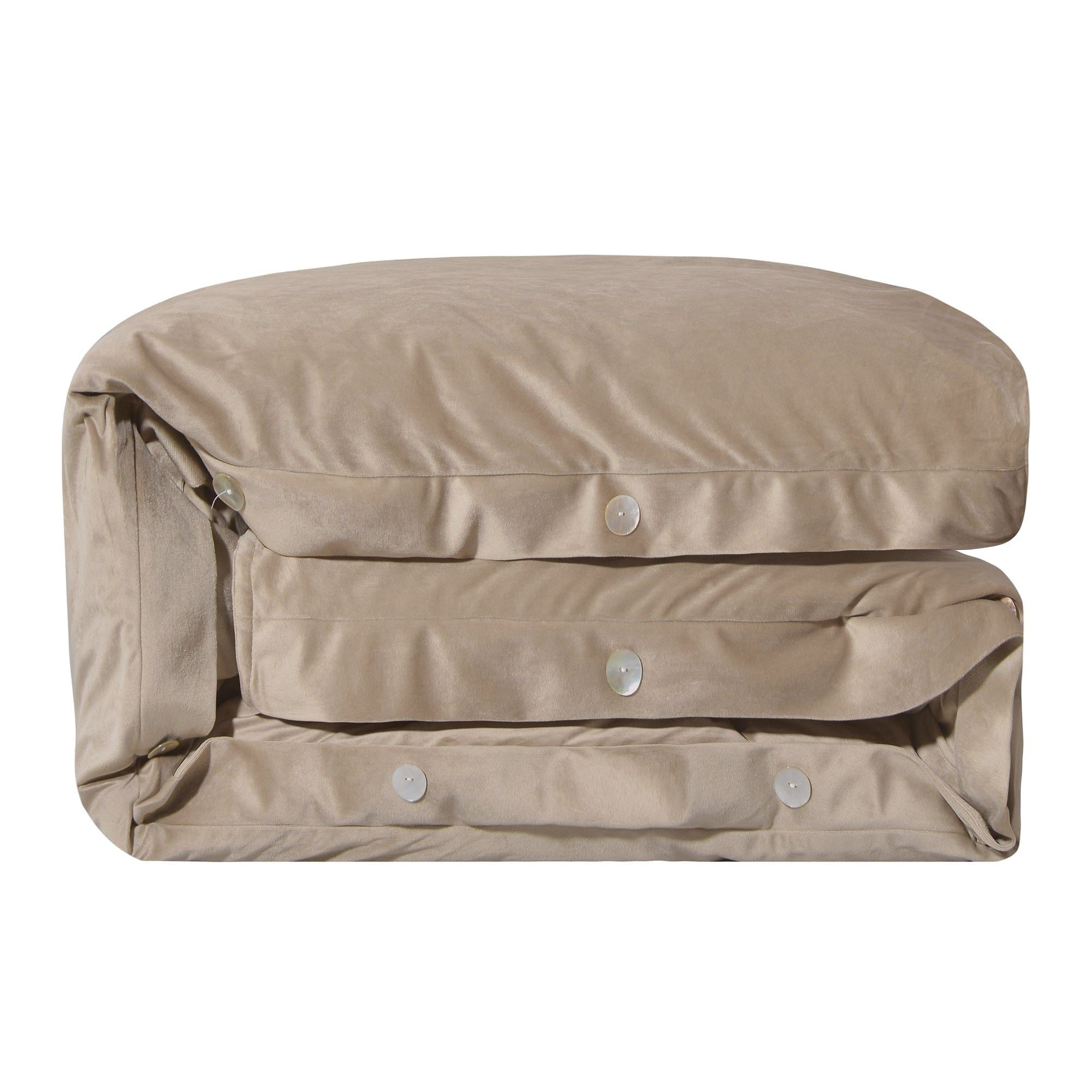 Fairfield - Queen Sand Velvet Duvet Cover - Sand