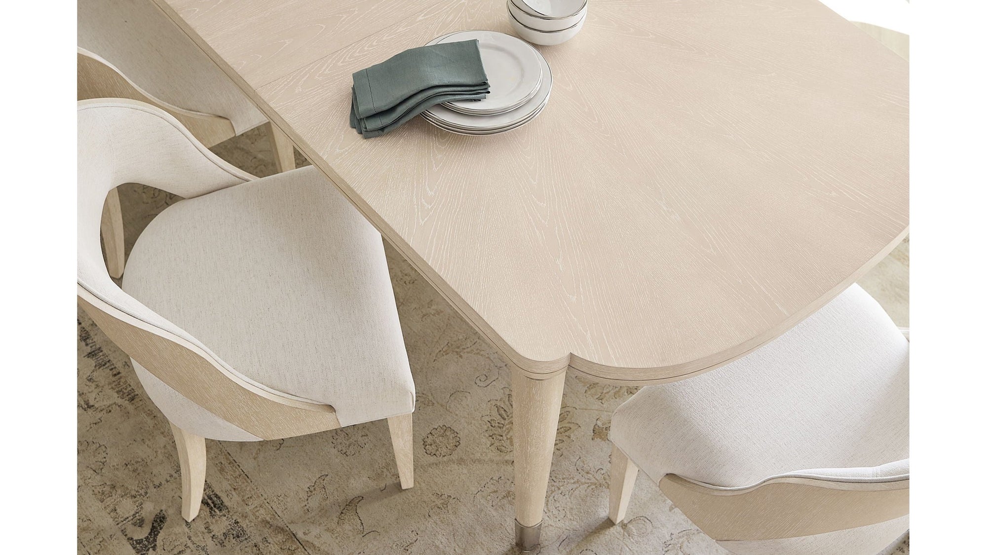 Nouveau Chic - Rectangle Dining Table With 1-22" Leaf - Light Brown