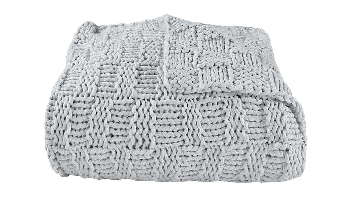Chess Knit - Throw - Gray