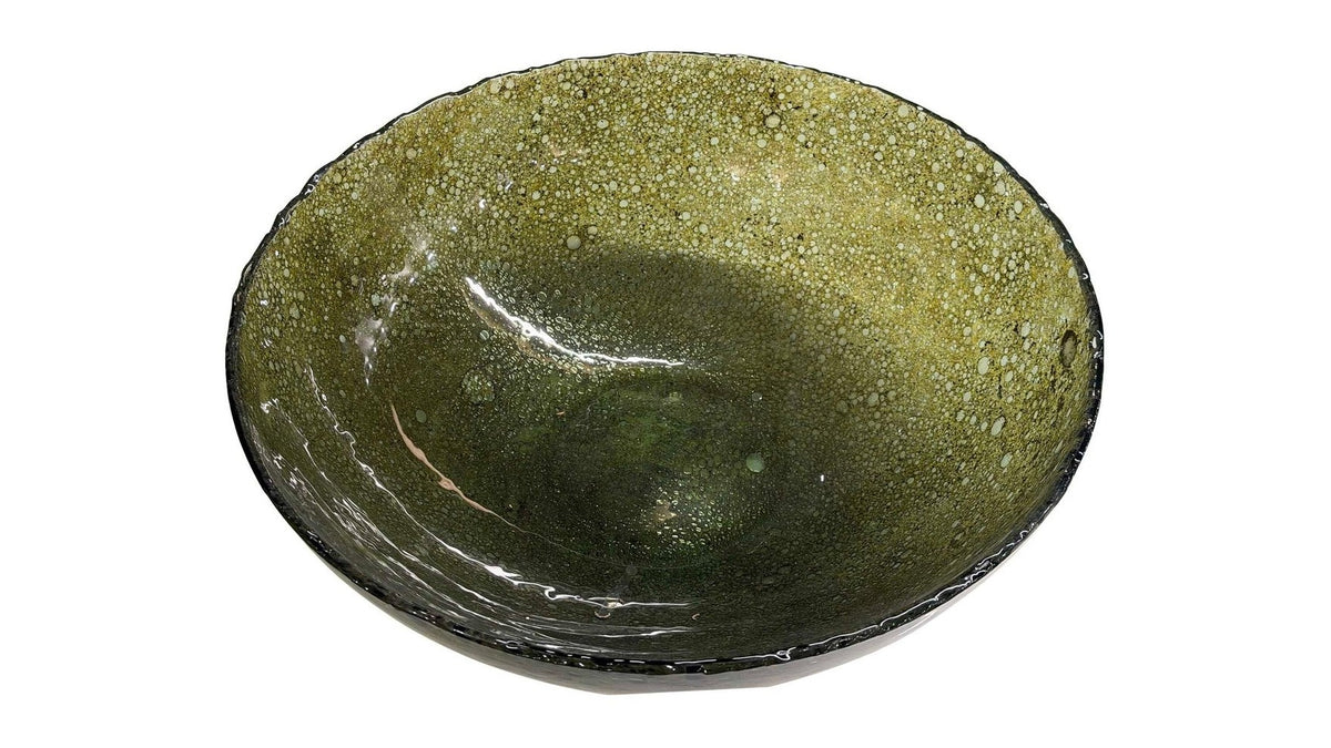 Veridian Shimmer - Earthy Glass Bowl - Green