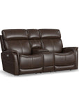View - Power Reclining Loveseat With Console, Power Headrest & Lumbar