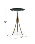 Milo - Accent Table - Antique Brass / Green Marble