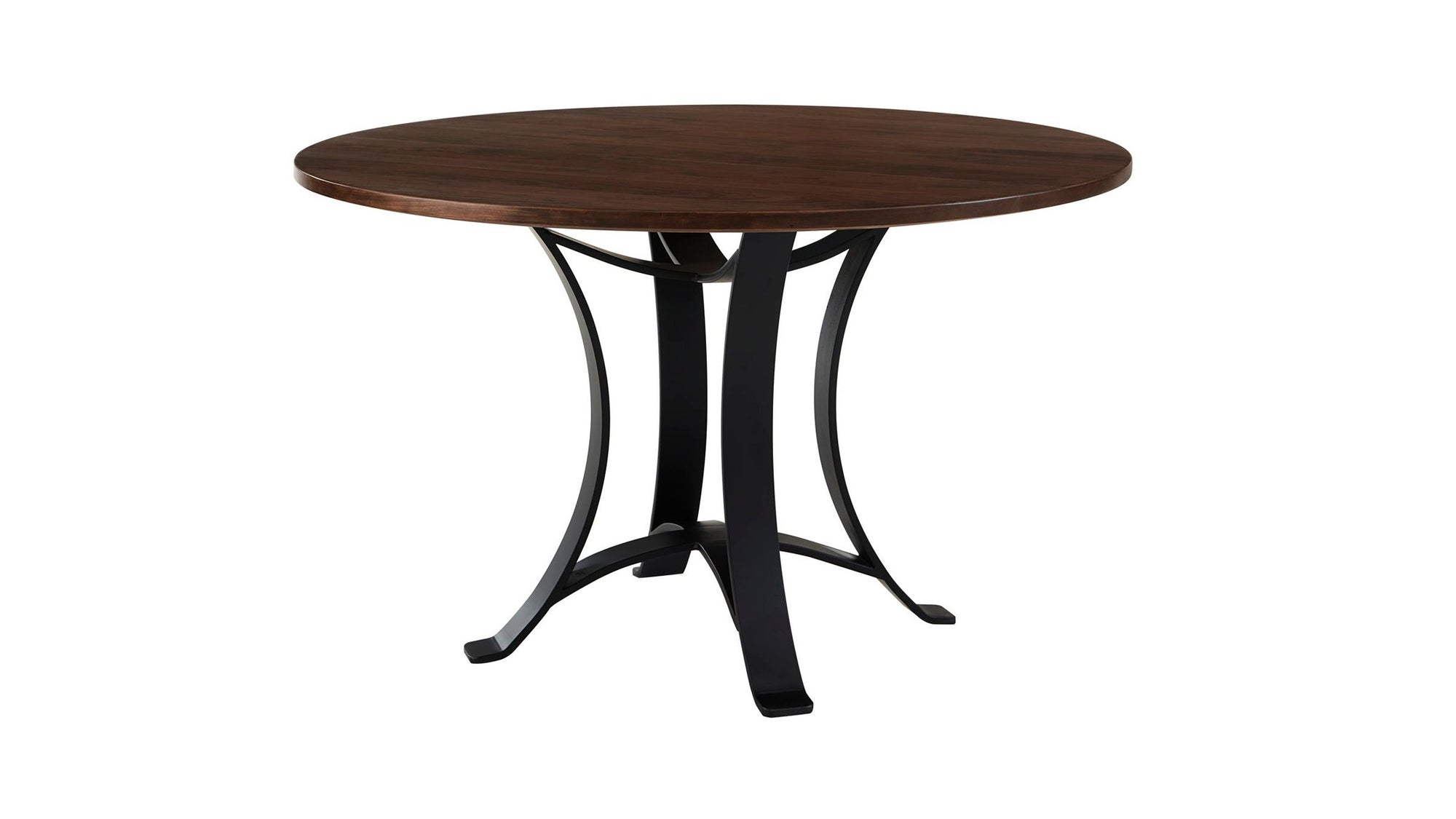 Crafted Cherry - Round Dining Table With Metal Pedestal