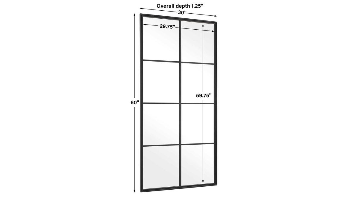 Rousseau - Iron Window Mirror - Black