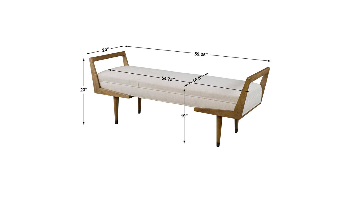 Waylon - Modern Bench - Ivory