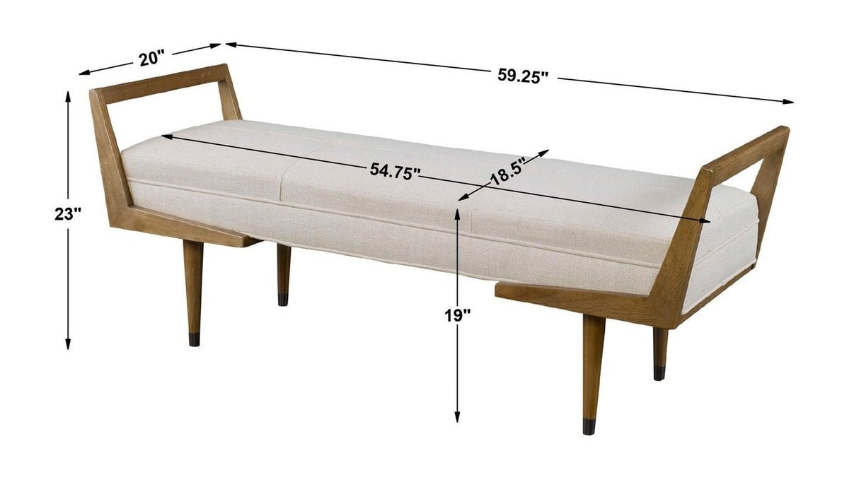 Waylon - Modern Bench - Ivory