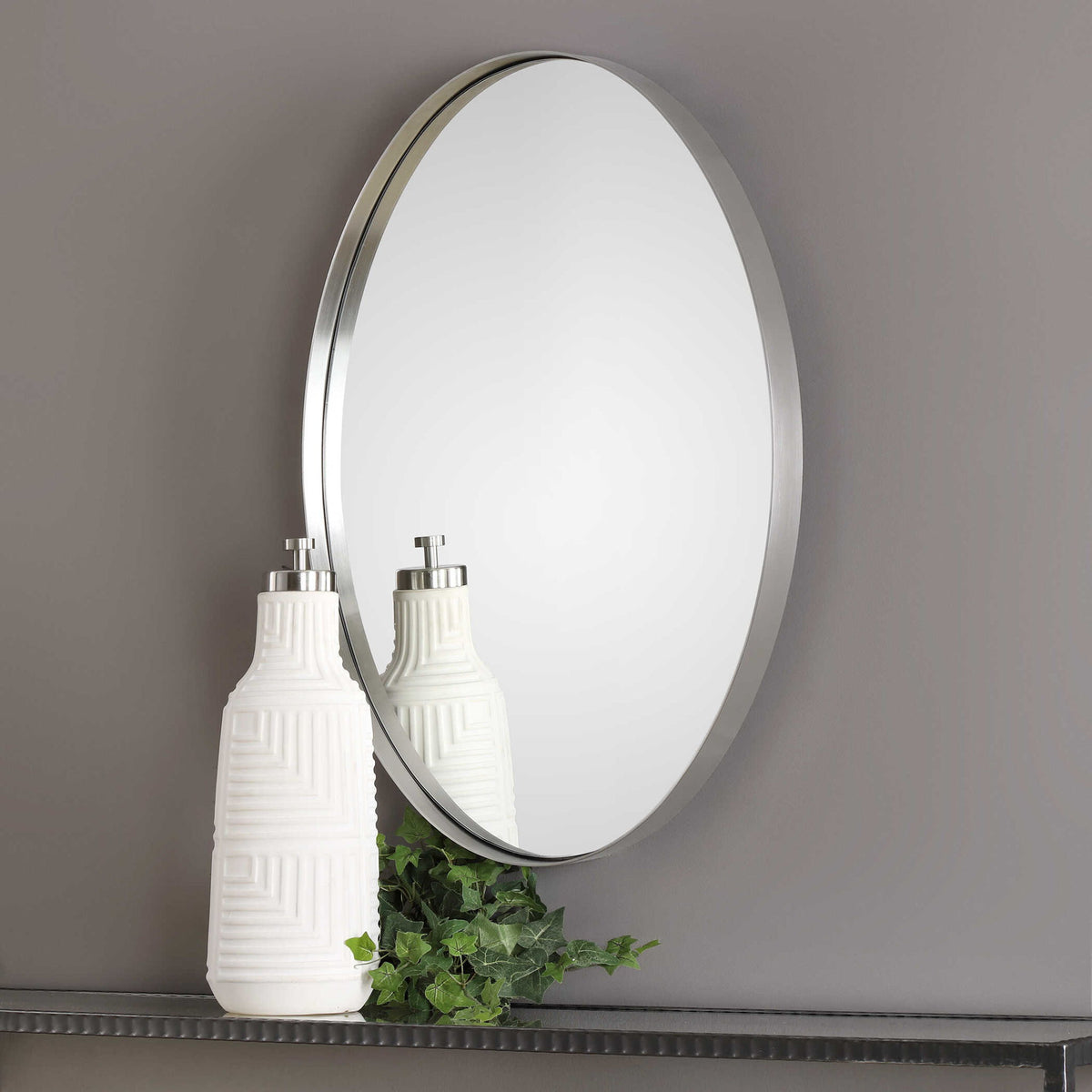 Pursley - Oval Mirror - Brushed Nickel