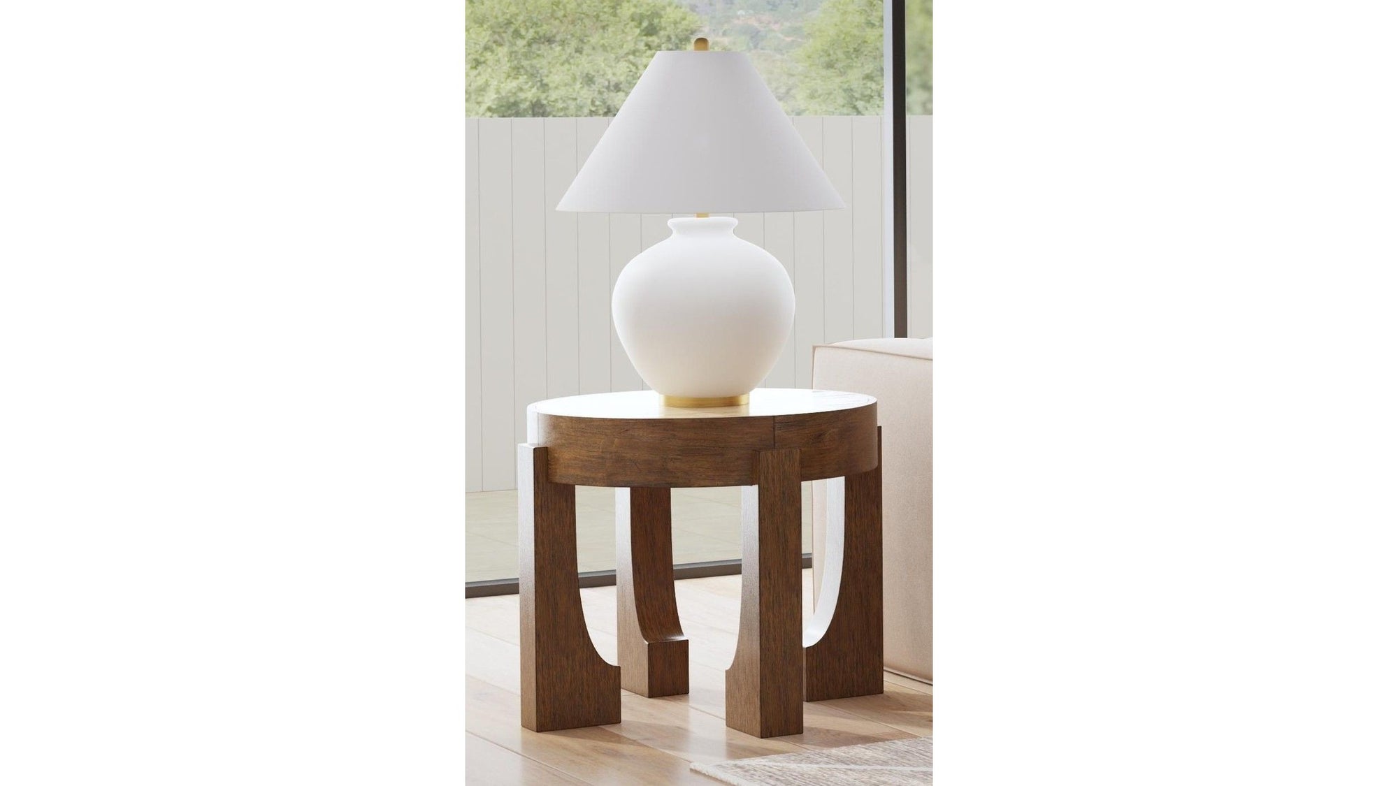 Canyon - End Table - Espresso / Travertine