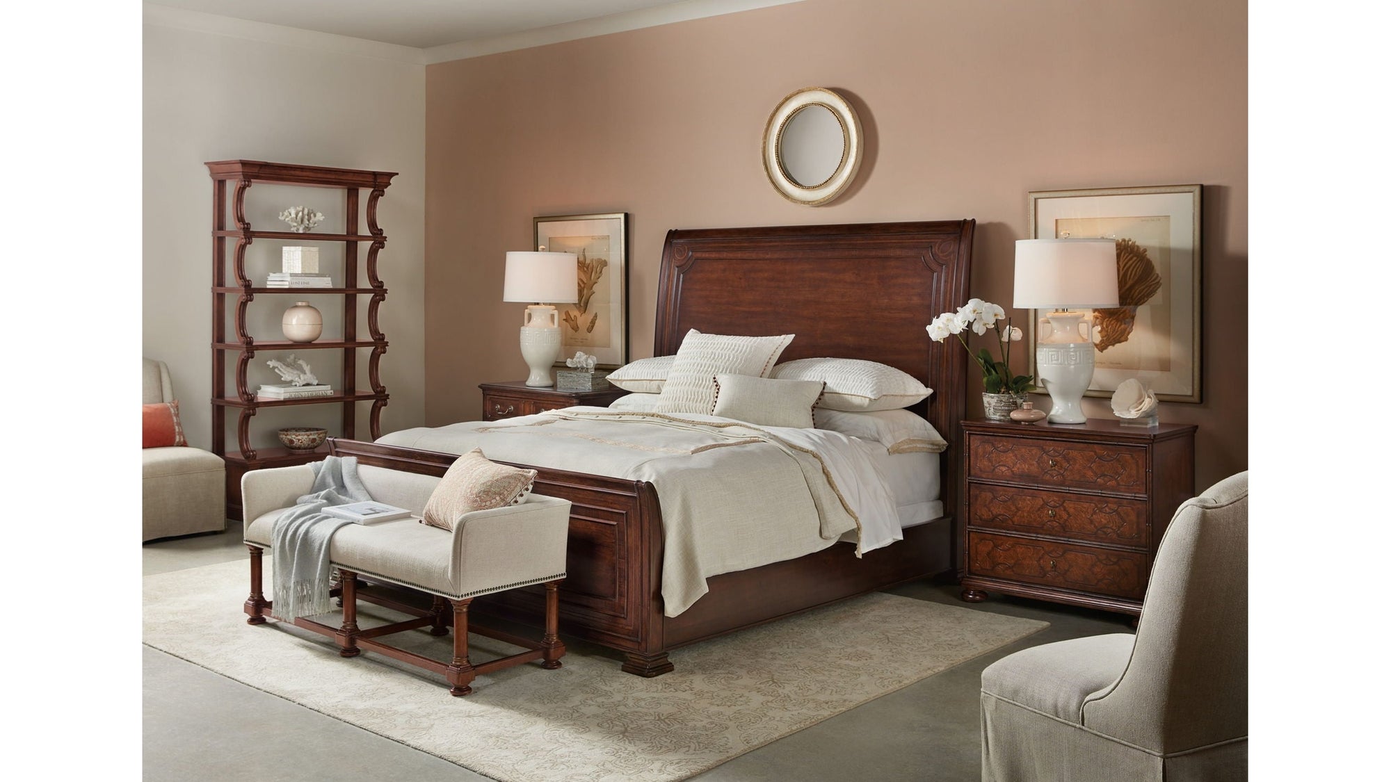 Charleston - Three-Drawer Wood Nightstand - Dark Brown