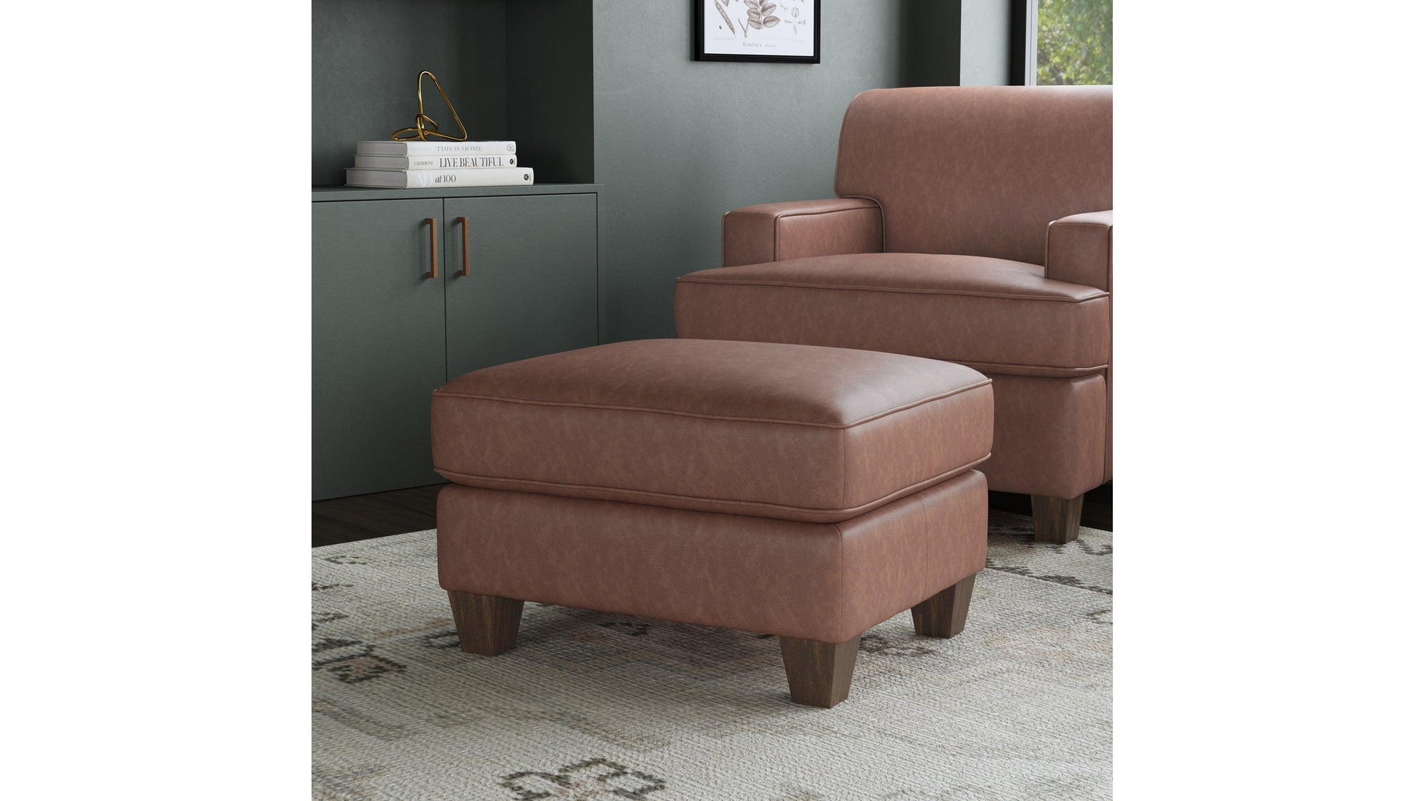Dempsey - Leather Ottoman