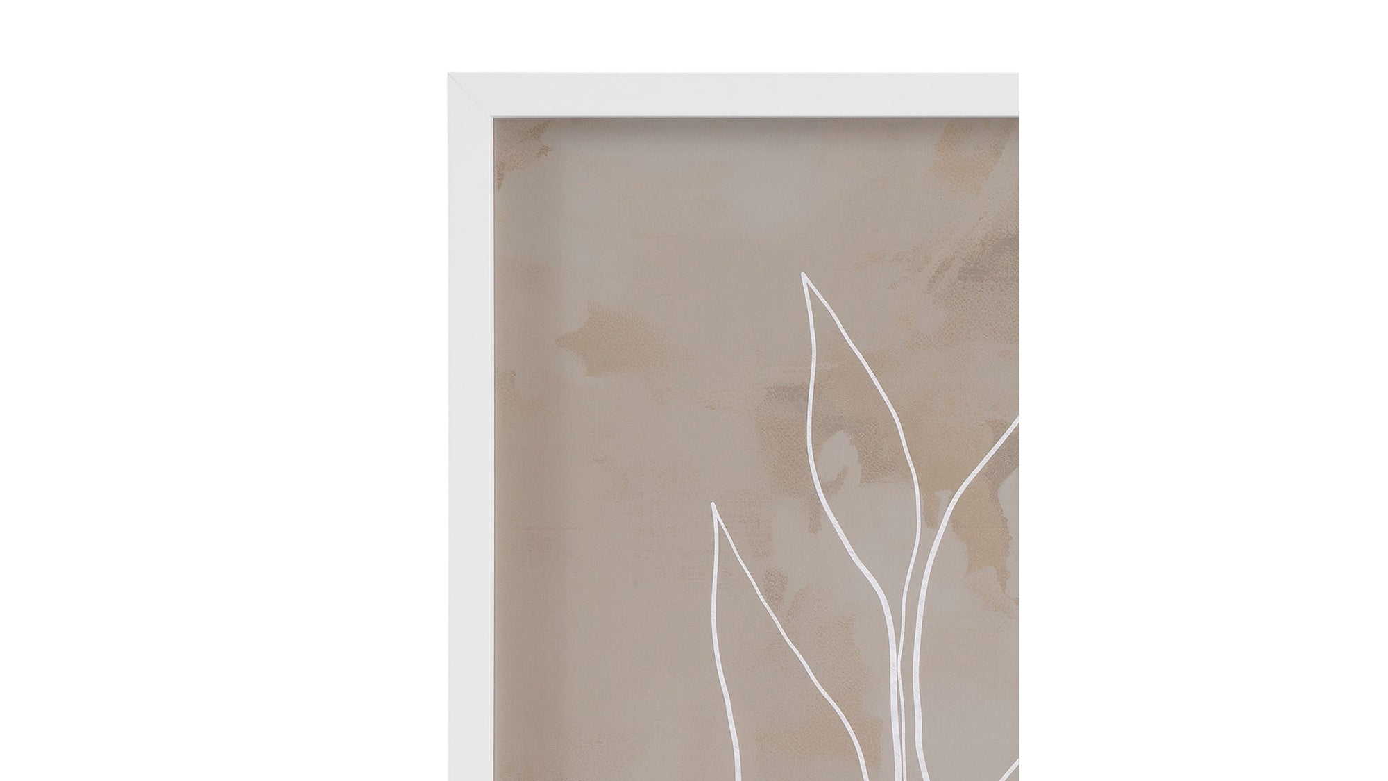Leaf Line Art II Framed Print - Light Brown