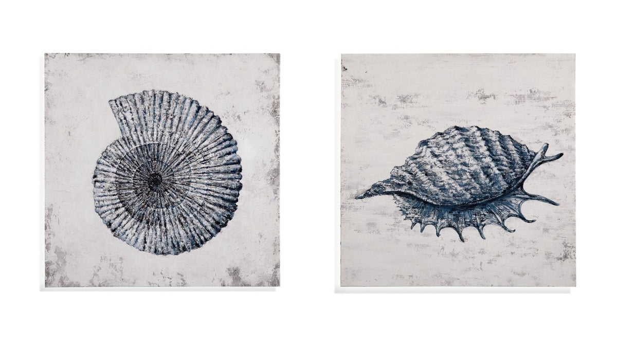 Shell I Canvas Art - Blue / Gray