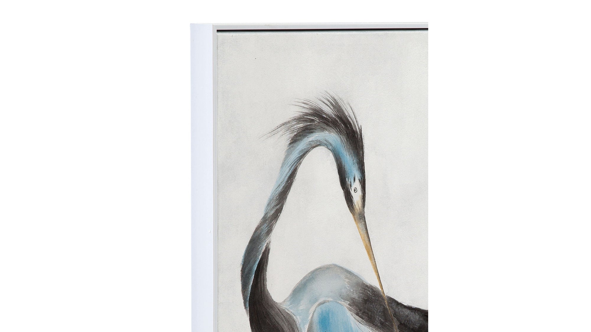 Louisiana Heron Canvas Art - Blue / Pearl Silver