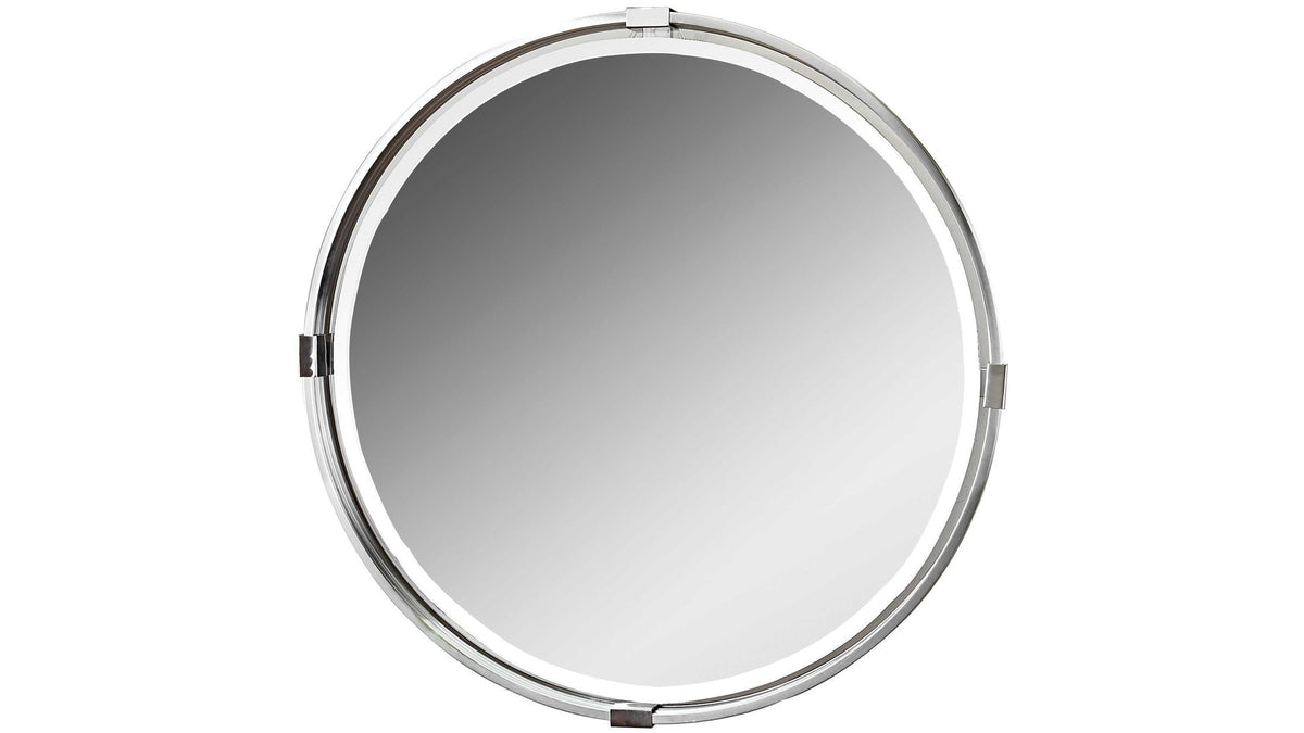Tazlina - Round Mirror - Brushed Nickel