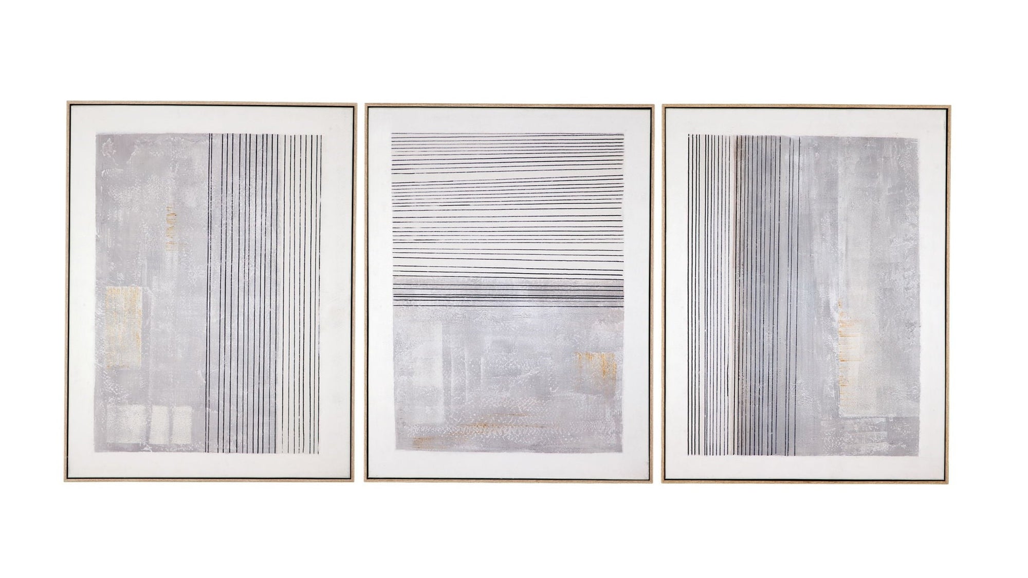 Razi Framed Canvas Set of 3 - Gray