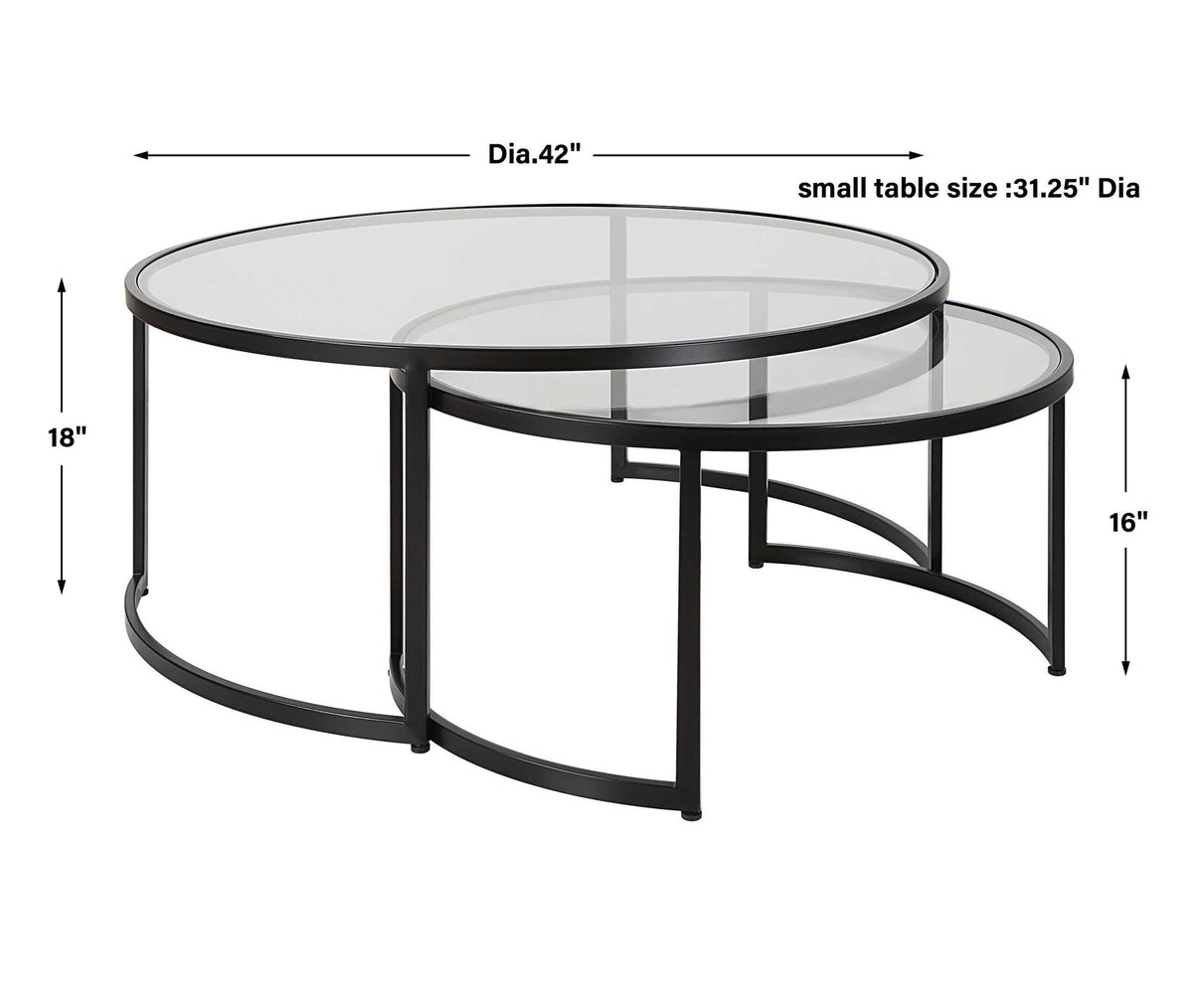 Rhea - Nesting Coffee Tables (Set of 2) - Black