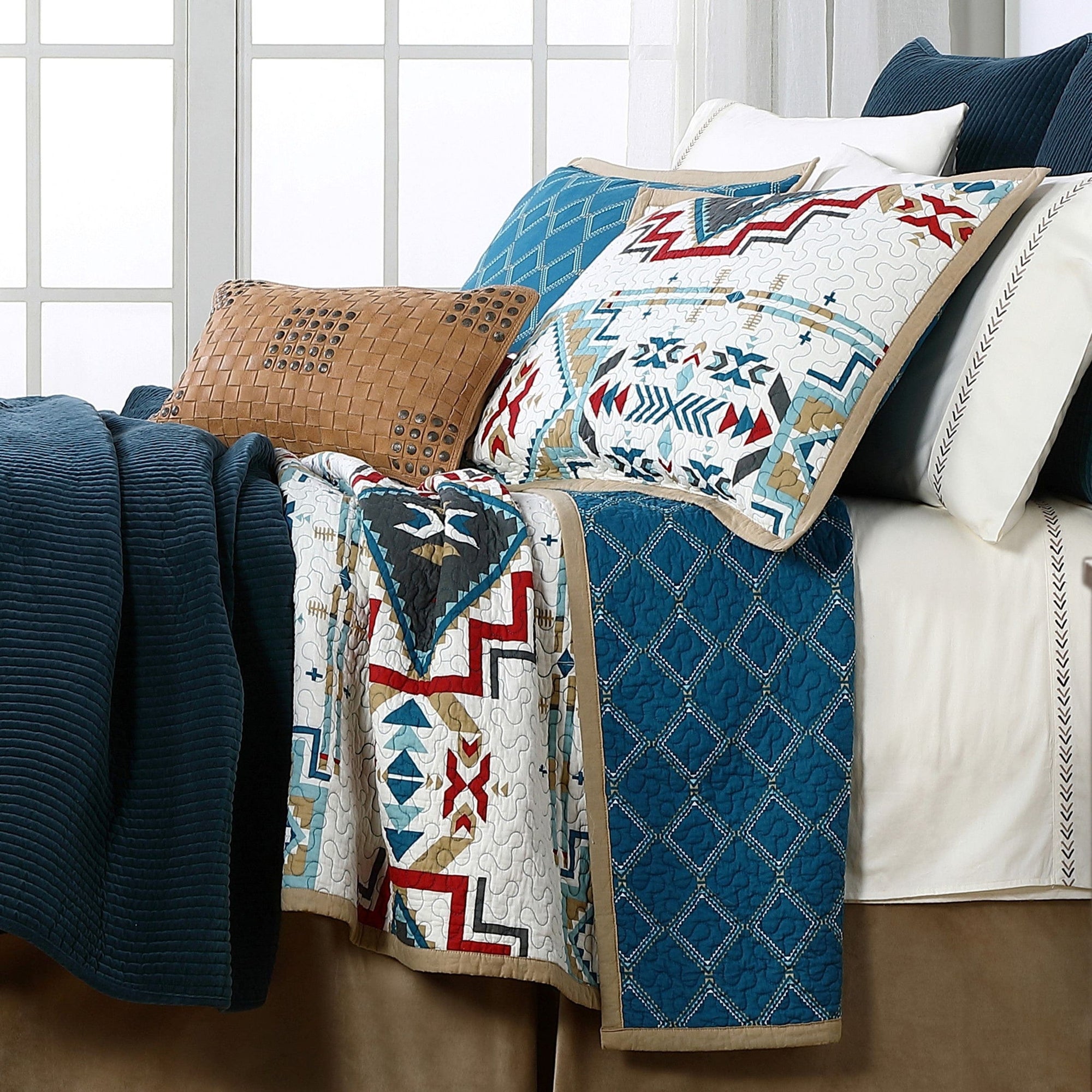 Spirit Valley - Full/Queen Quilt Set (Set of 3) - Teal