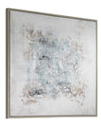 Find Me Here - Abstract Framed Canvas Art - Black / Blue / Brown / Gray / White