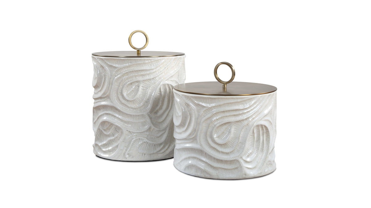 Ivory Tide - Indoor-Outdoor Canisters (Set of 2) - White