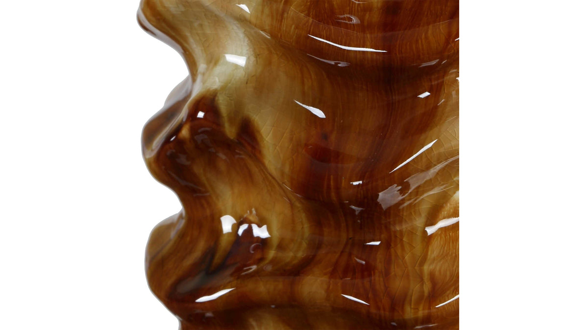 Bassa - Glazed Table Lamp - Brown / Cream