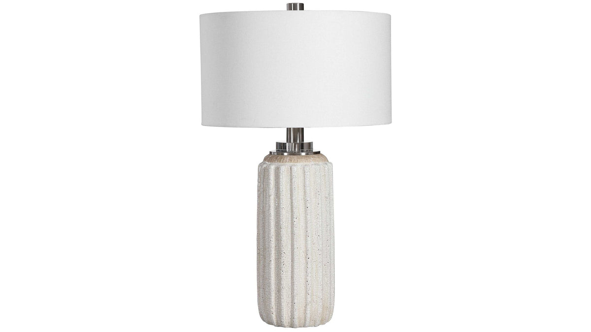 Azariah - Crackle Table Lamp - White