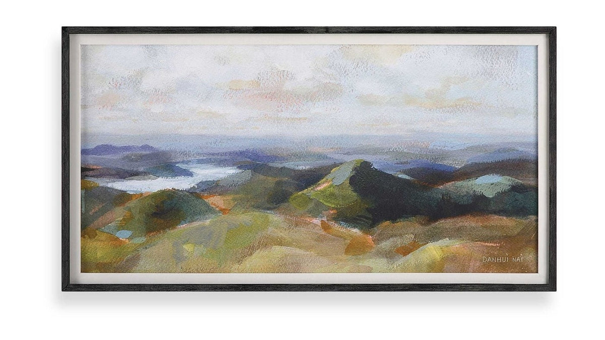 Above The Lakes - Framed Landscape Print - Gray