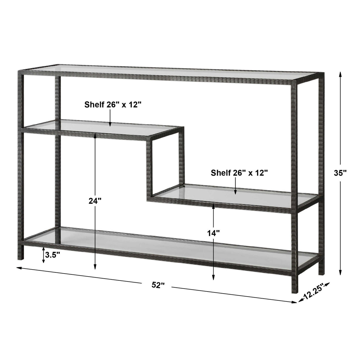 Leo - Industrial Console Table - Silver