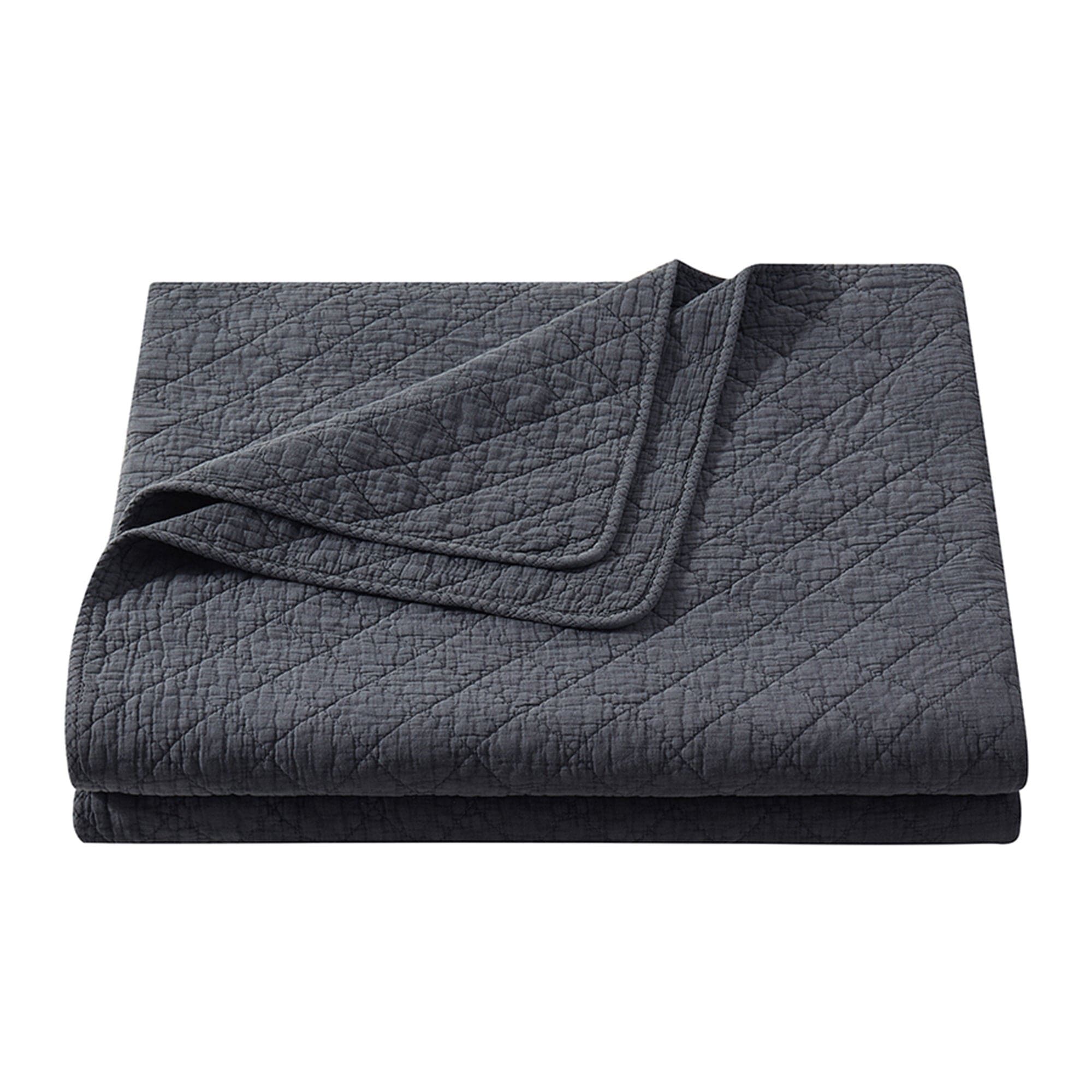 Cotton Gauze - Full/Queen Stonewashed Quilt - Charcoal