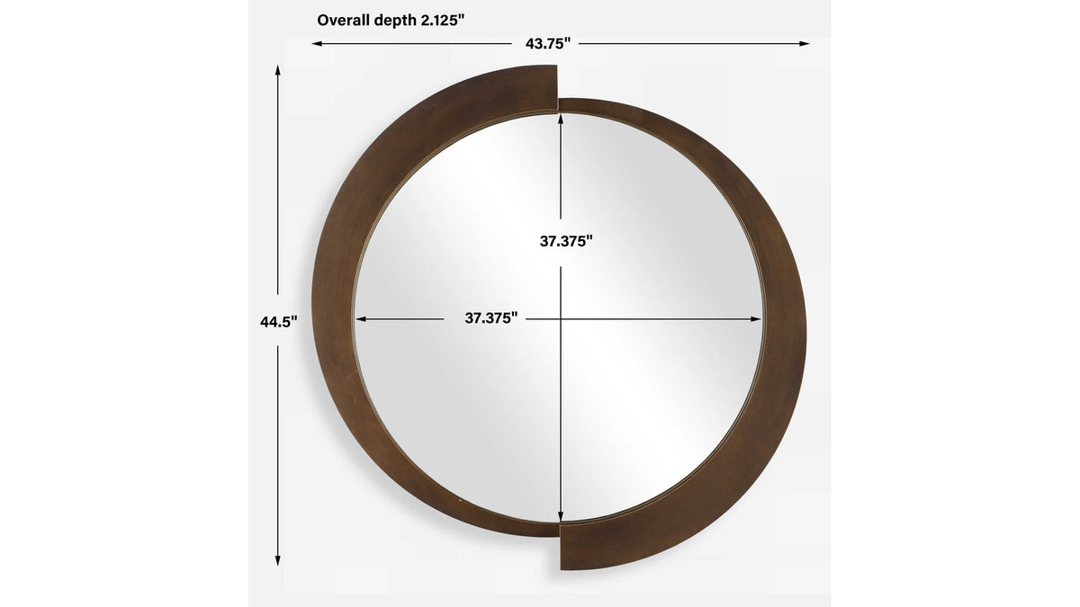 Reverse - Round Mirror - Dark Brown
