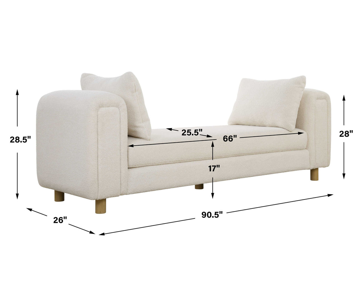 Repose - Oversized Ivory Bench