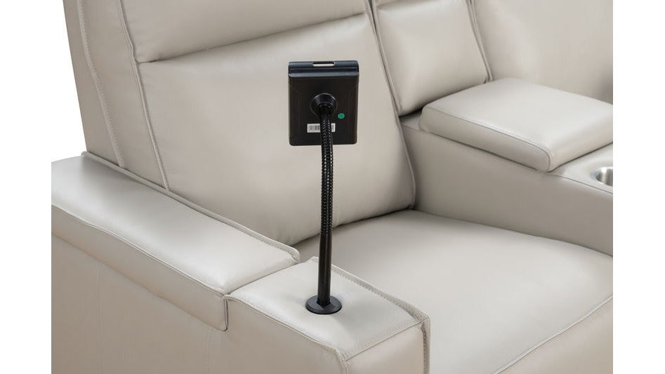 Odessey - Power Console Loveseat Recliner With Power Headrest, Power Lumbar, Heat And Massage