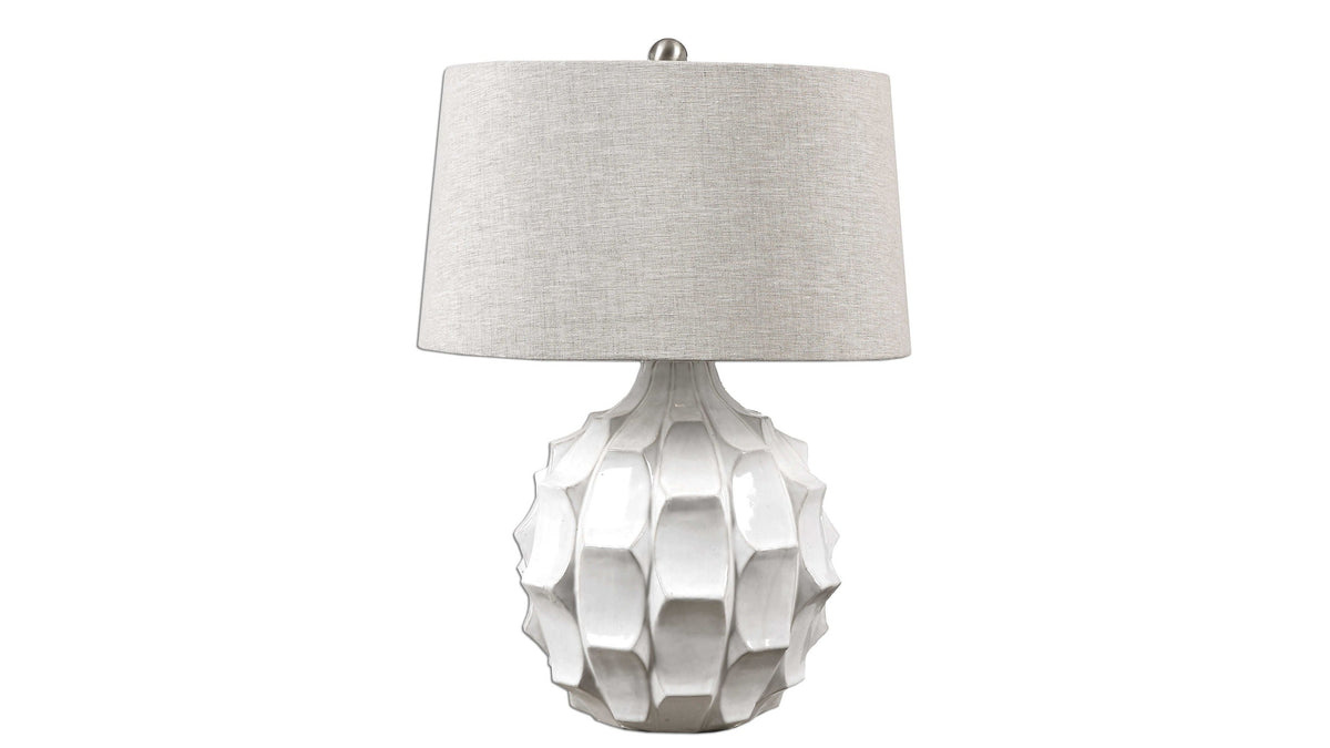 Guerina - Scalloped Lamp - White
