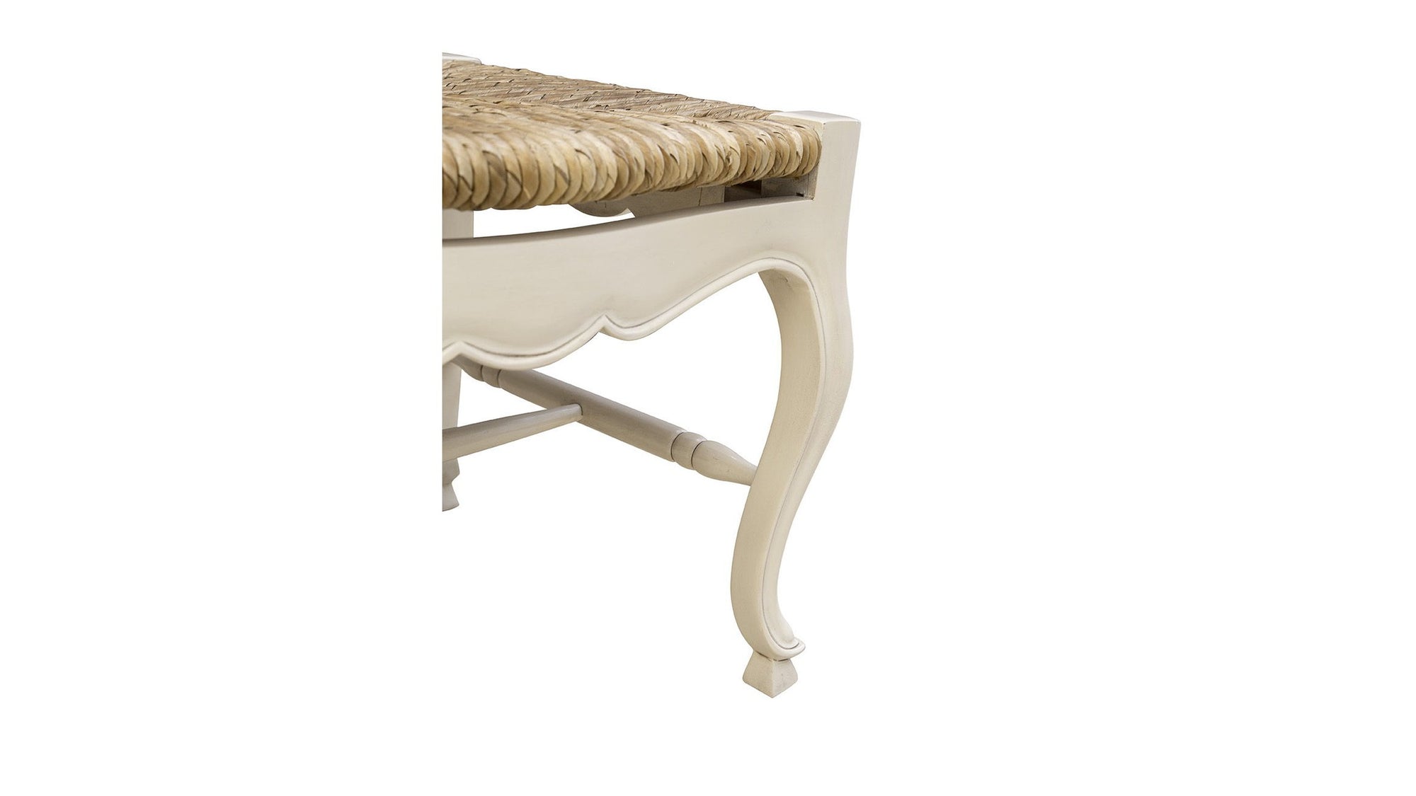 French - Backless Settee - White / Light Brown