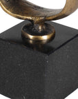 Loopform - Ring Sculpture - Black / Brass