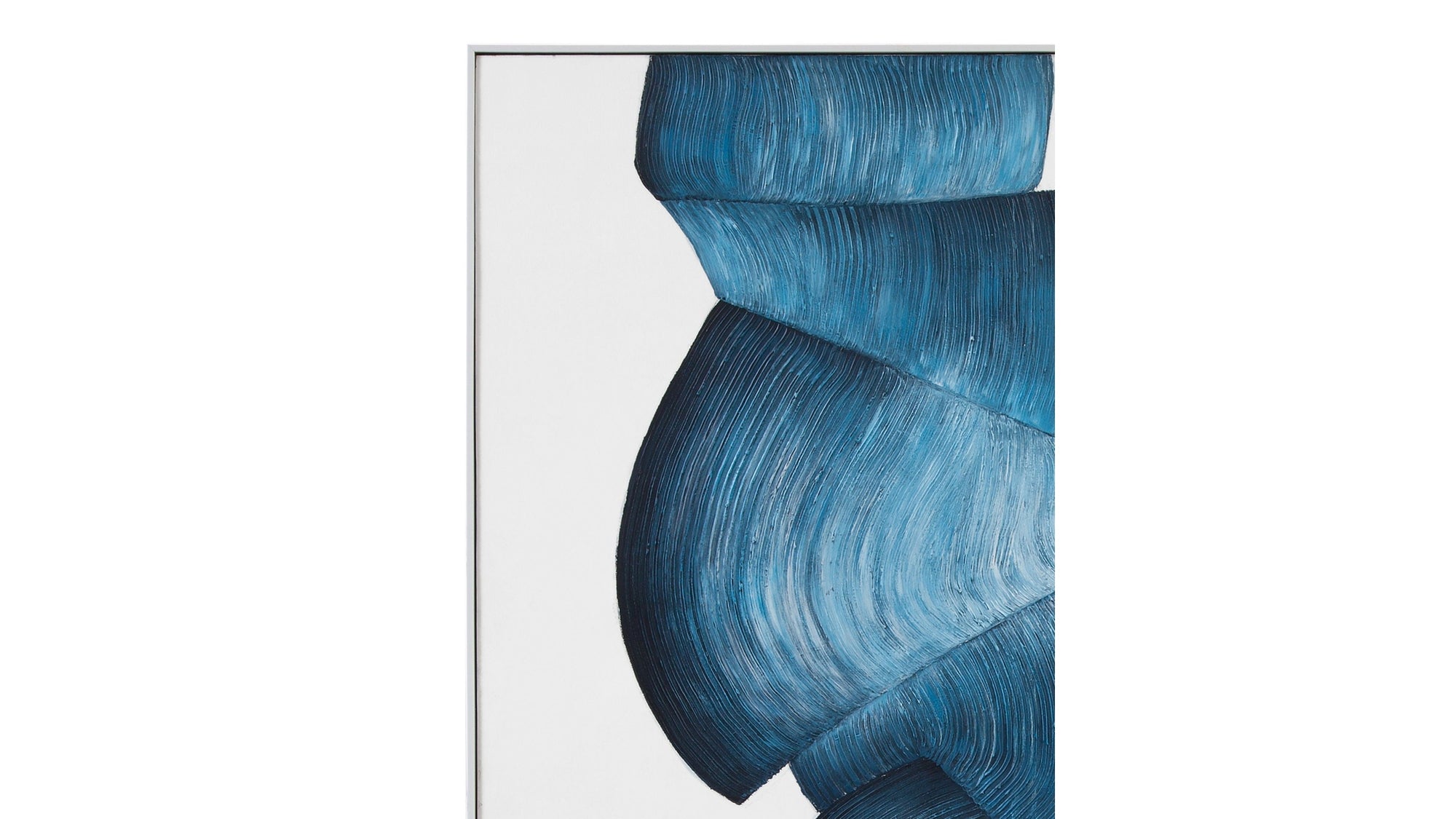 Ribbons Canvas Art - White / Blue