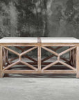 Catali - Stone Coffee Table - White & Light Brown