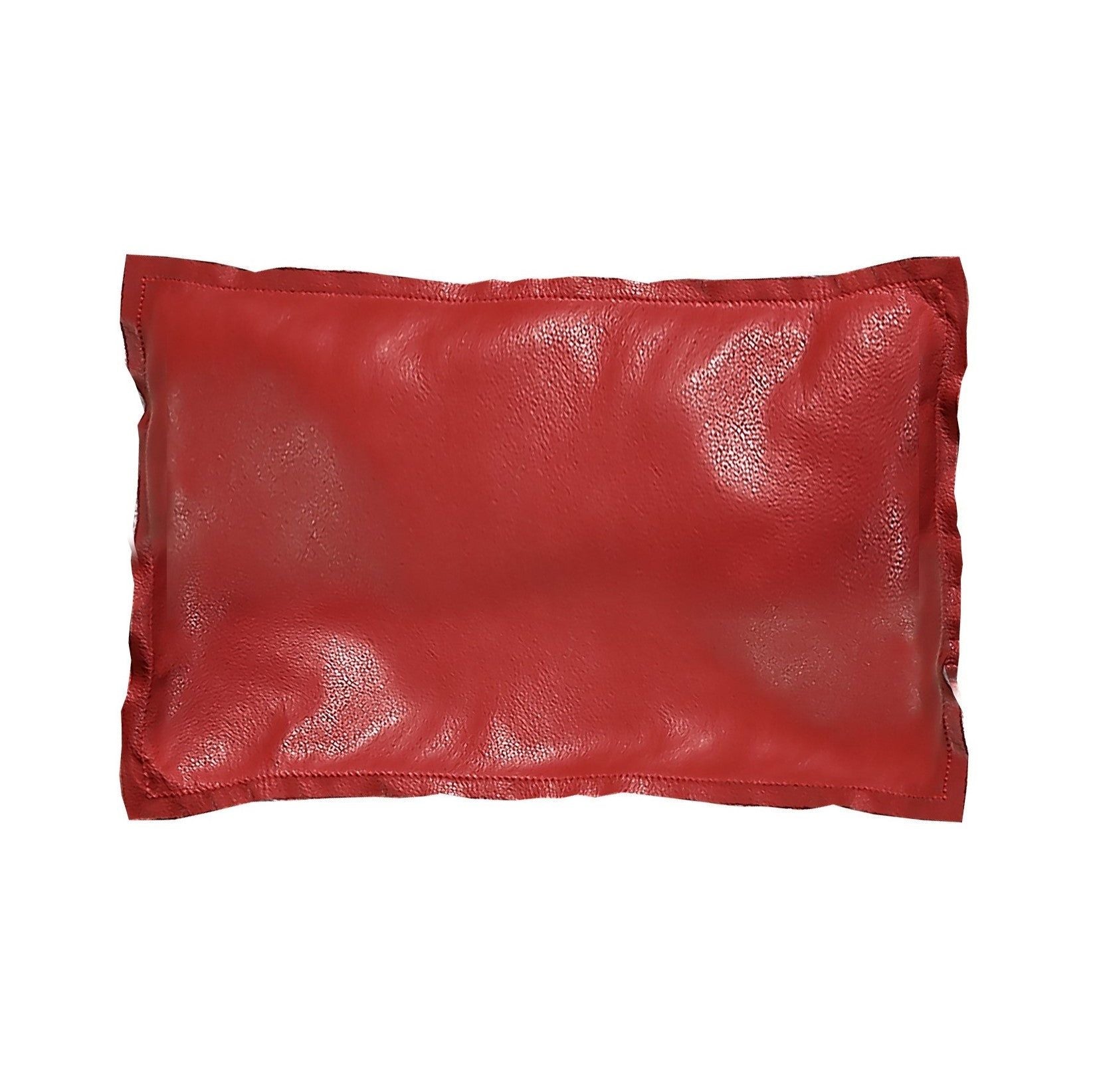 Genuine Leather - Pebble Leather Pillow - Red