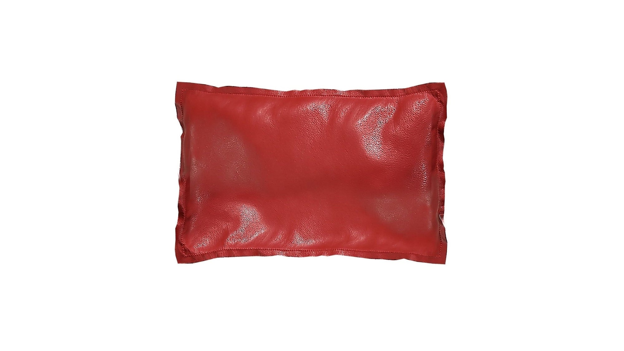 Genuine Leather - Pebble Leather Pillow - Red