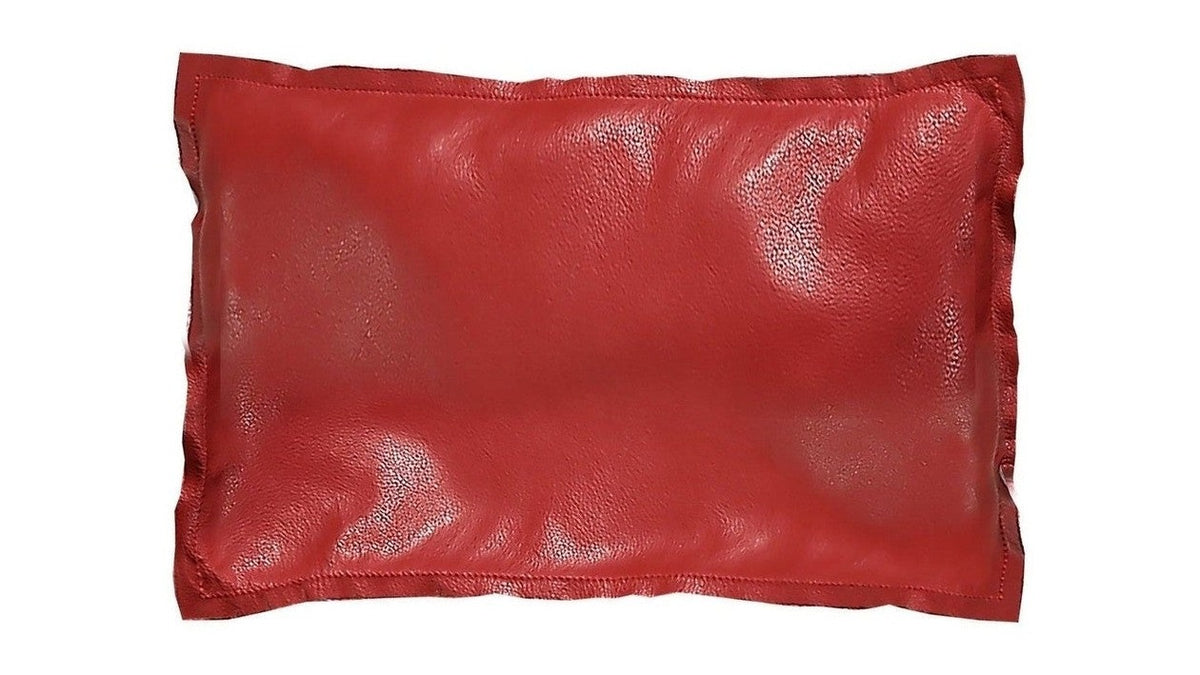 Genuine Leather - Pebble Leather Pillow - Red