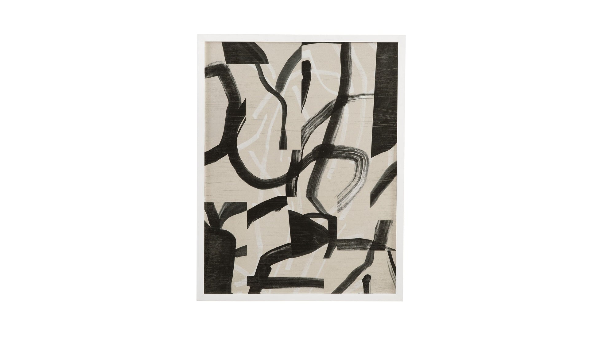 Ink Maze II Framed Print - Gray / Black